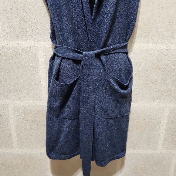 Time and Tru 2XG Blue Sleeveless Sweater Cardigan - Picture 3 of 6